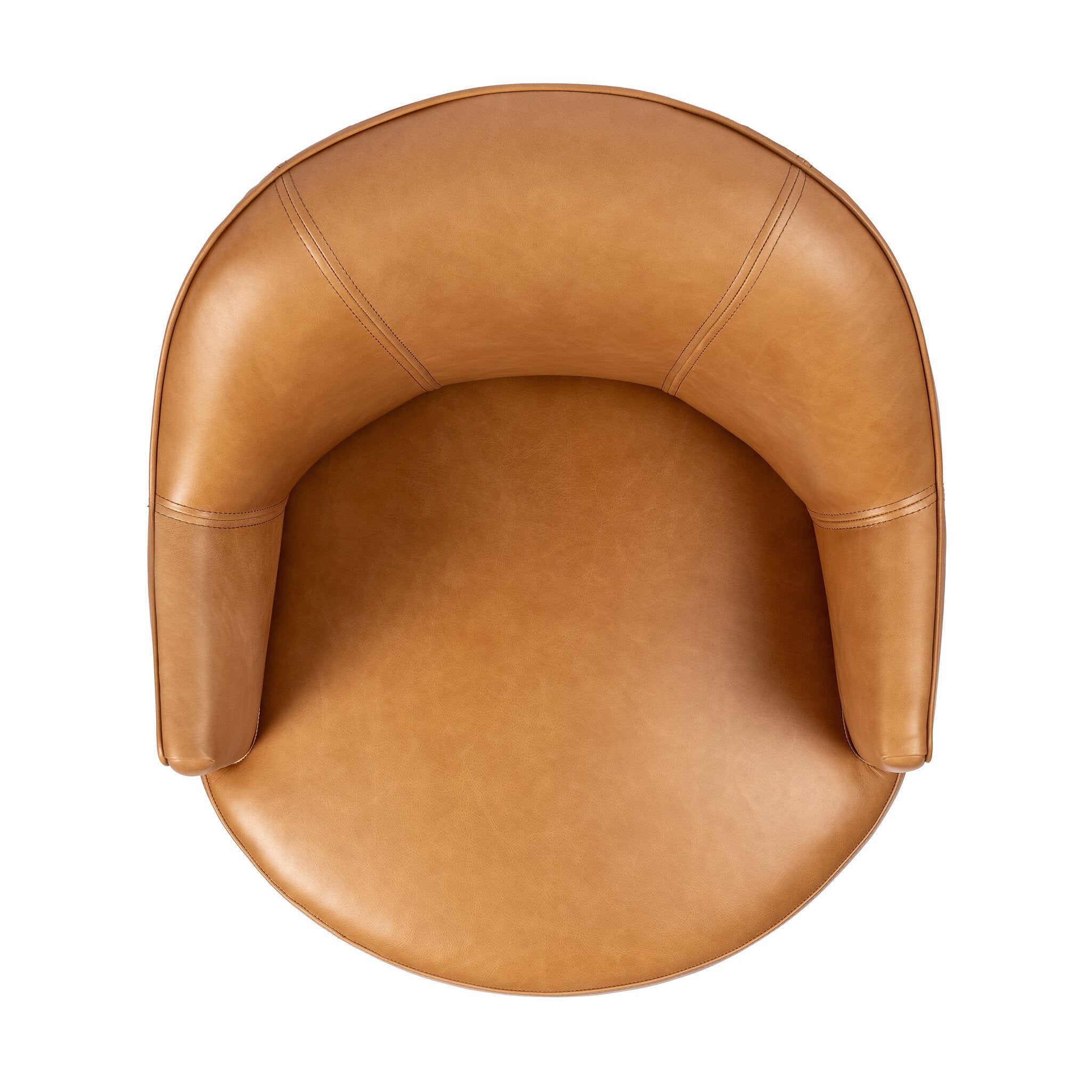 Top of Four Hands Aurora Swivel Chair in Sonoma Butterscotch on a white background at Addison West