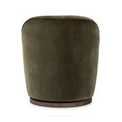 Back of Four Hands Aurora Swivel Chair in Surrey Olive on a white background at Addison West