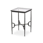 Four Hands Babylon Small End Table in Hammered Gunmetal on a white background at Addison West