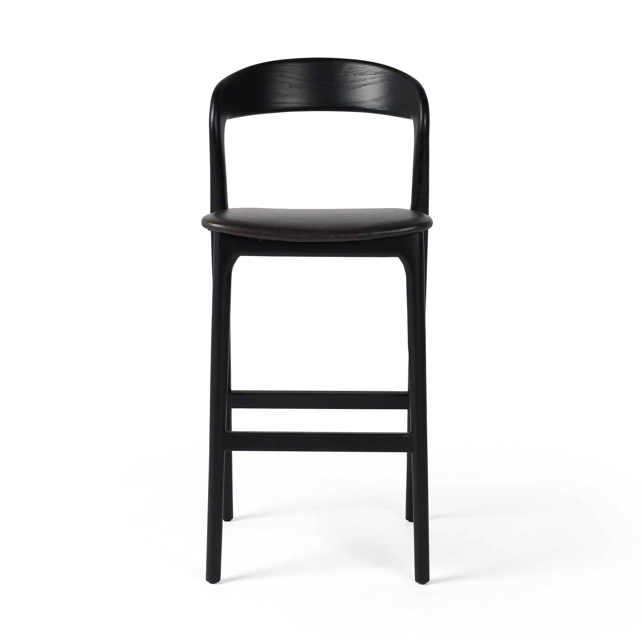 Four Hands Bar Stool in Sonoma Black on a white background at Addison West