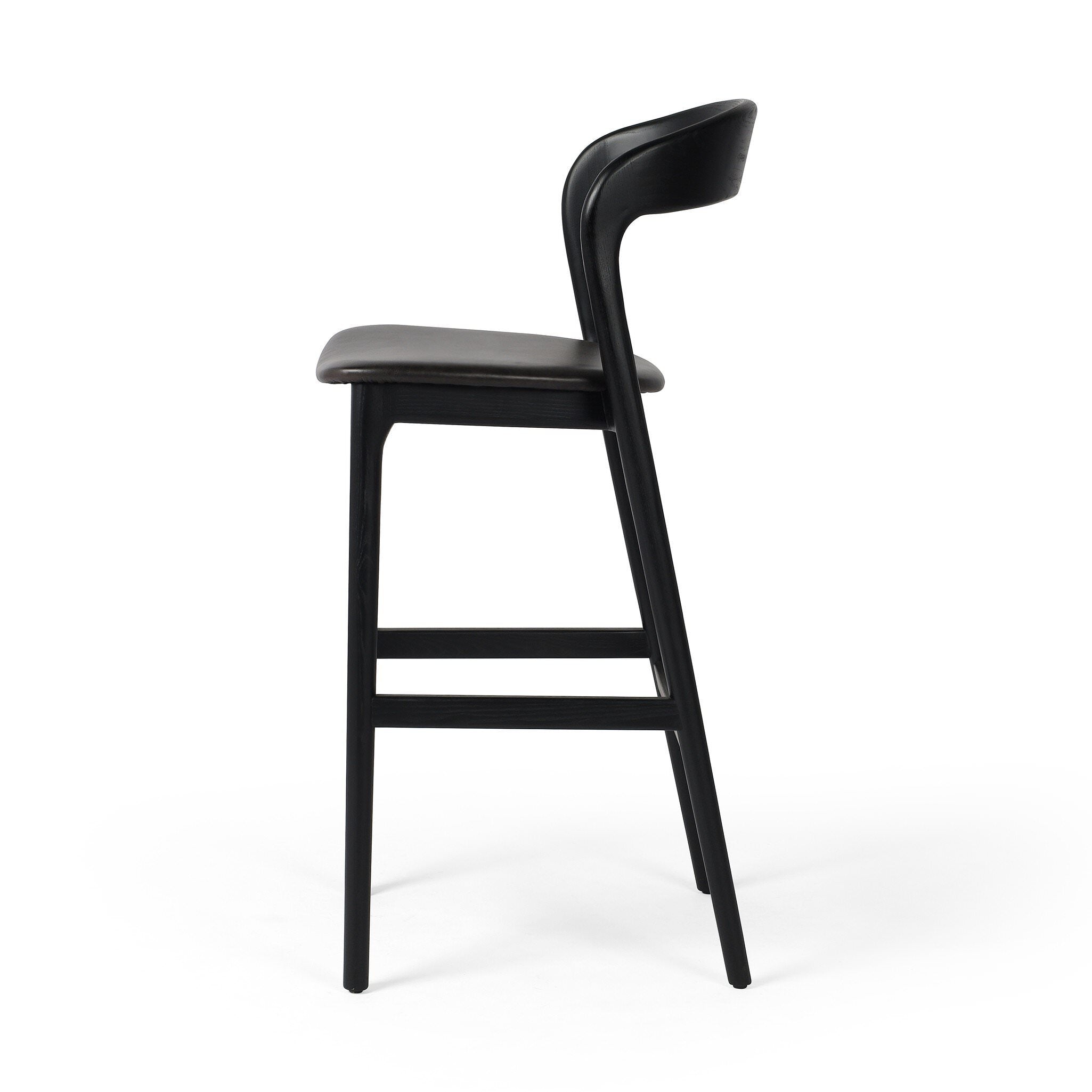 Four Hands Bar Stool in Sonoma Black on a white background at Addison West