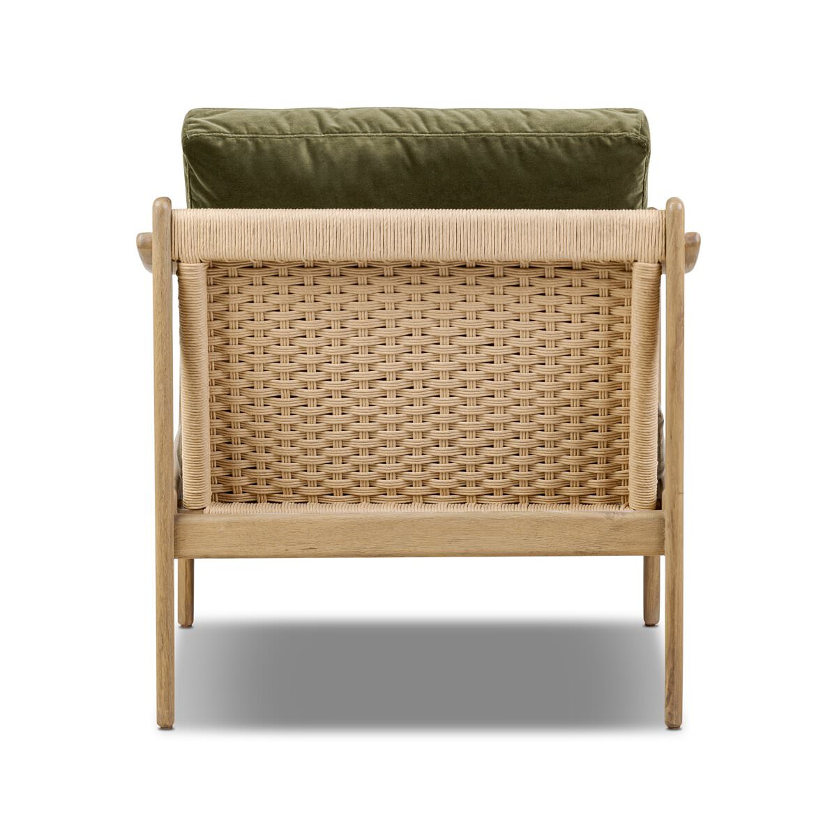Back of Four Hands Barwin Chair in Surrey Olive on a white background at Addison West