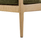 Close up of Four Hands Barwin Chair in Surrey Olive on a white background at Addison West