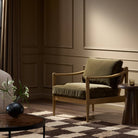 Four Hands Barwin Chair in Surrey Olive in a living room at Addison West