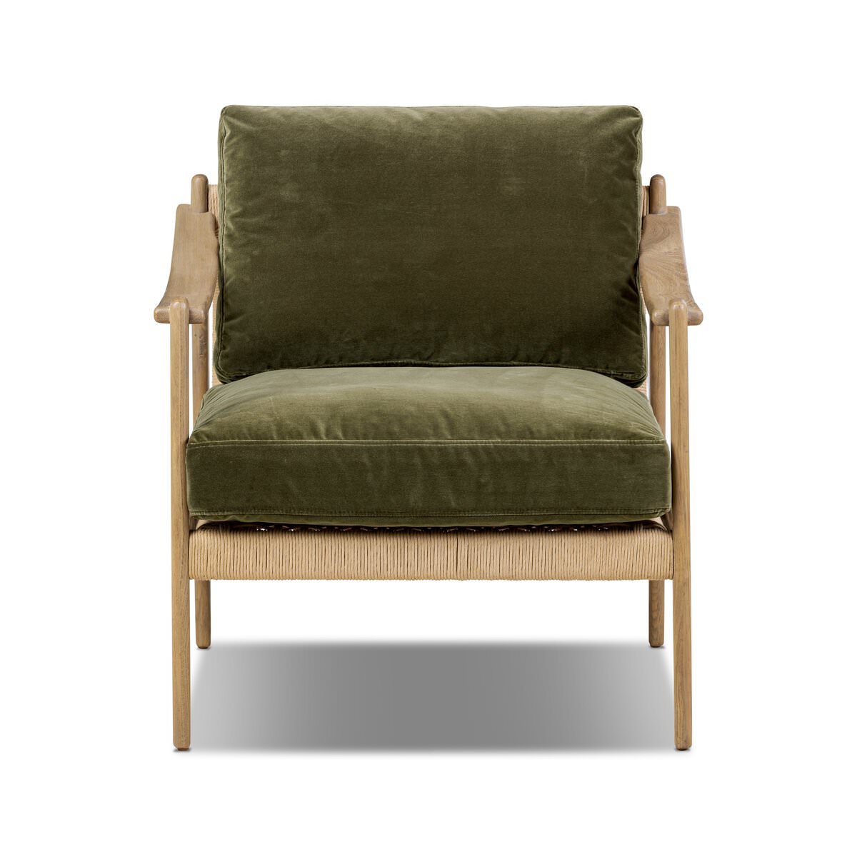 Four Hands Barwin Chair in Surrey Olive on a white background at Addison West