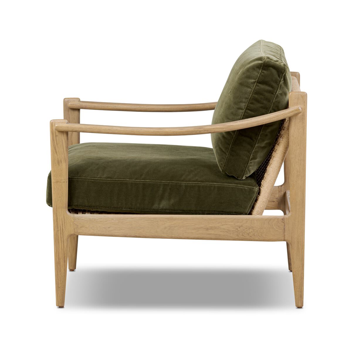 Four Hands Barwin Chair in Surrey Olive on a white background at Addison West