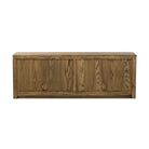 Back of Four Hands Bedford Media Console in Warm Natural Oak Veneer on a white background at Addison West