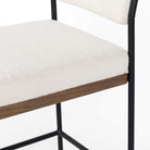 Close up of Four Hands Benton Counter Stool in Fayette Cloud on white background at Addison West.