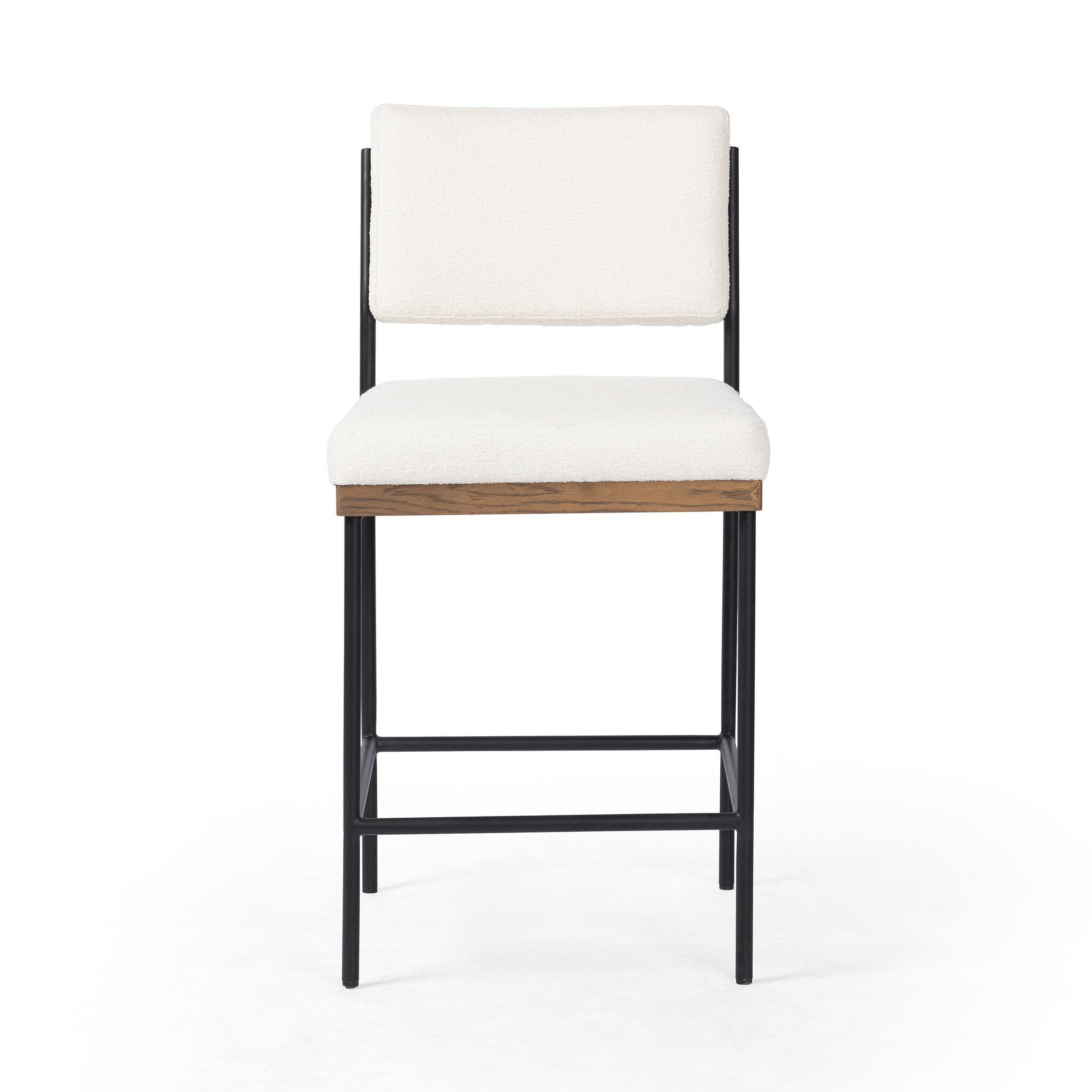 Four Hands Benton Counter Stool in Fayette Cloud on white background at Addison West.