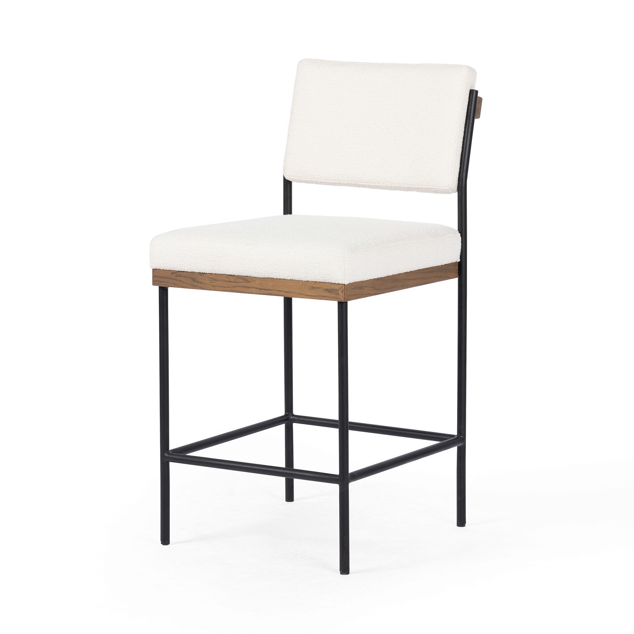 Four Hands Benton Counter Stool in Fayette Cloud on white background at Addison West.
