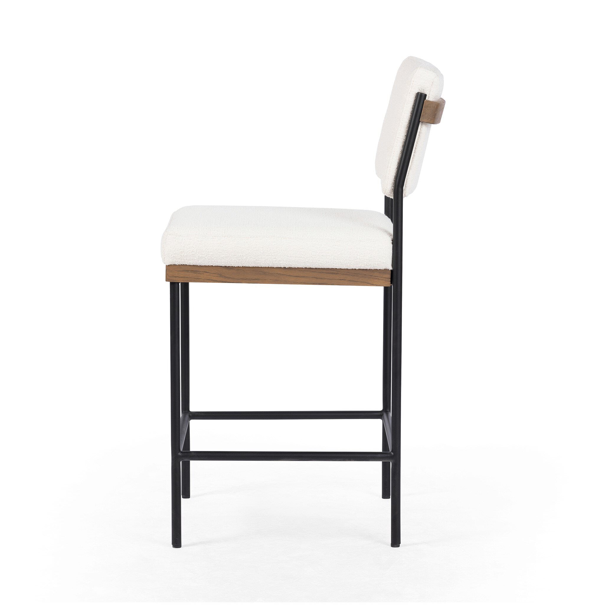 Four Hands Benton Counter Stool in Fayette Cloud on white background at Addison West.