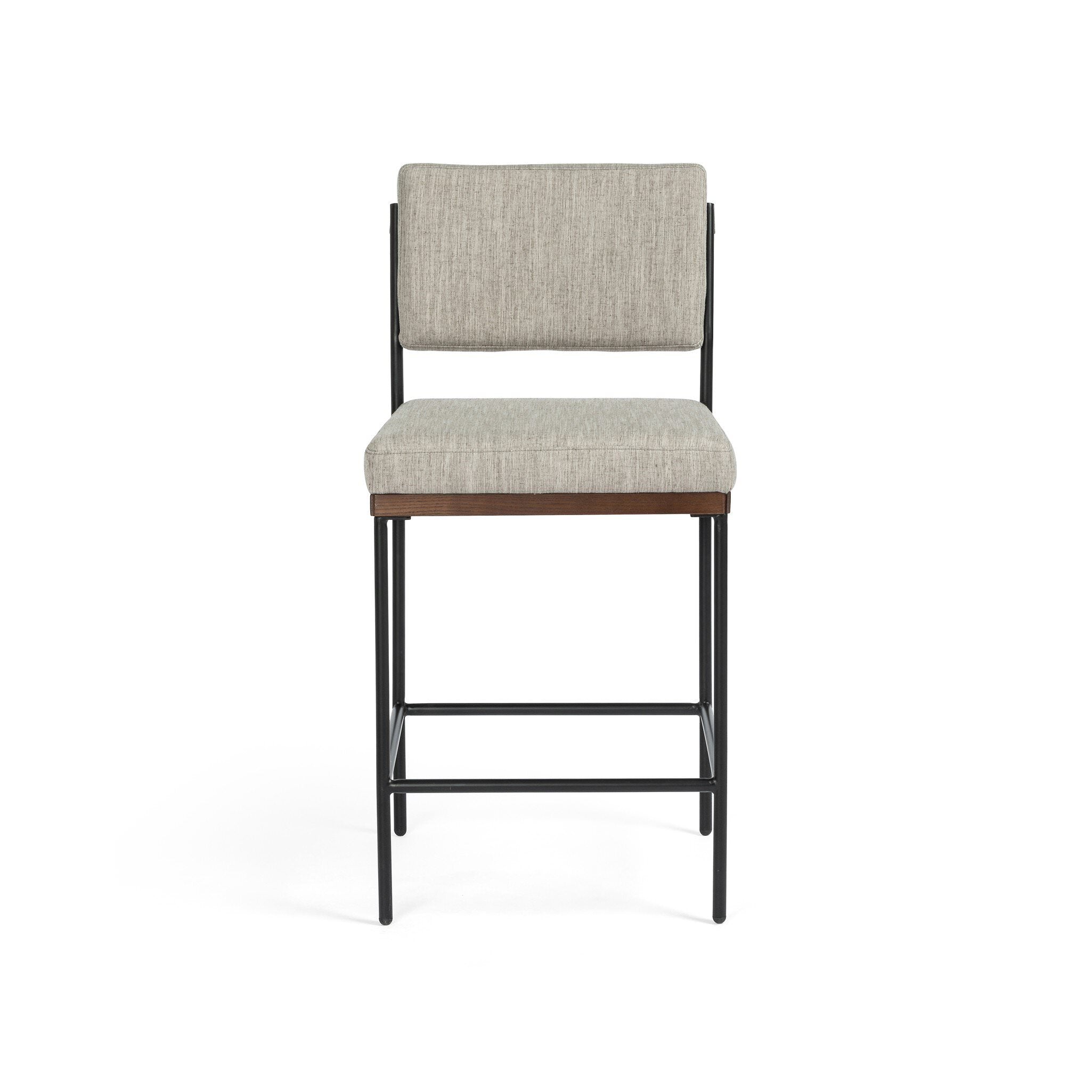 Four Hands Benton Counter Stool in Savile Flannel on white background at Addison West.