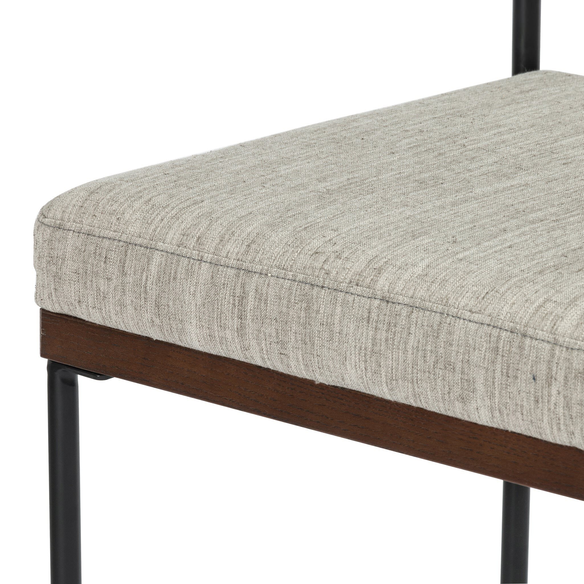 Close up of Four Hands Benton Counter Stool in Savile Flannel on white background at Addison West.