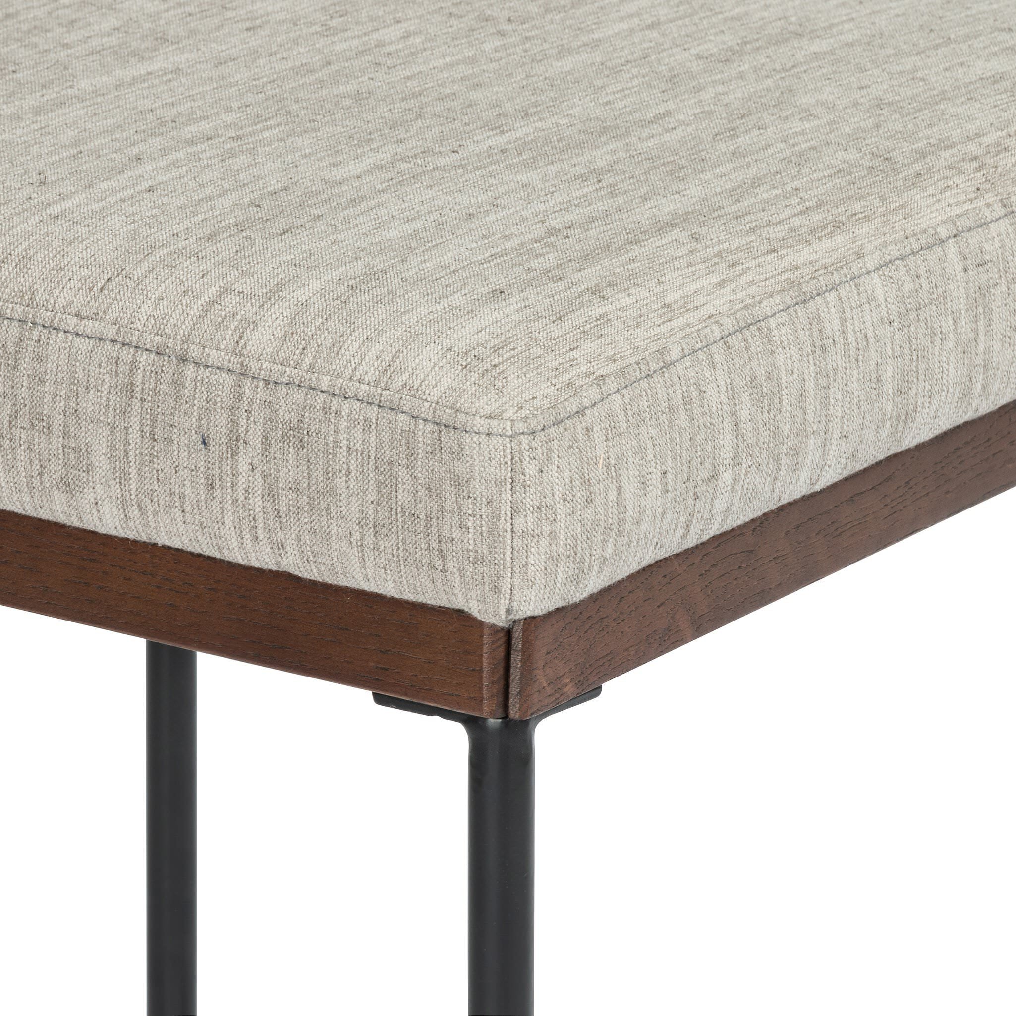 Close up of Four Hands Benton Counter Stool in Savile Flannel on white background at Addison West.
