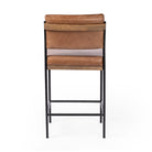 Back of Four Hands Benton Counter Stool in Sonoma Chestnut on a white background at Addison West