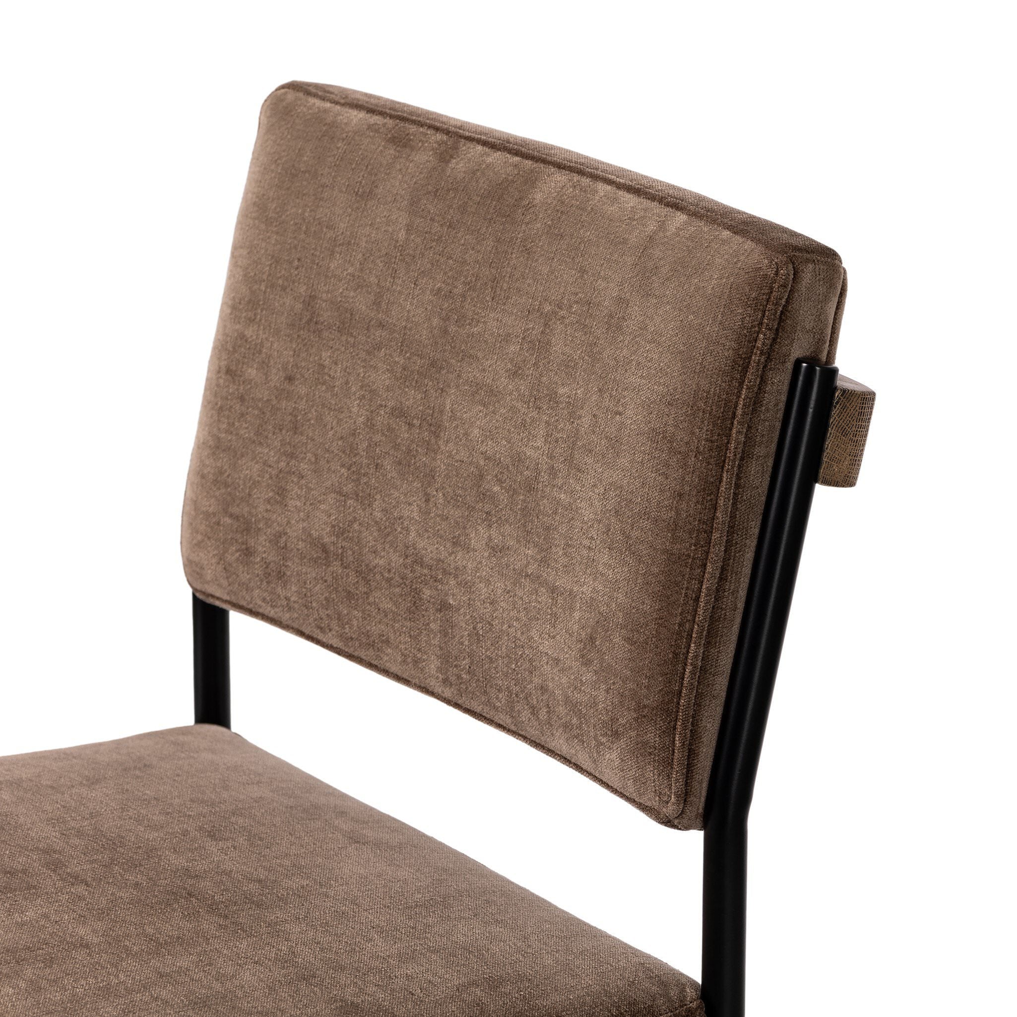 Four Hands Benton Dining Chair in Altair Mushroom on white background at Addison West.
