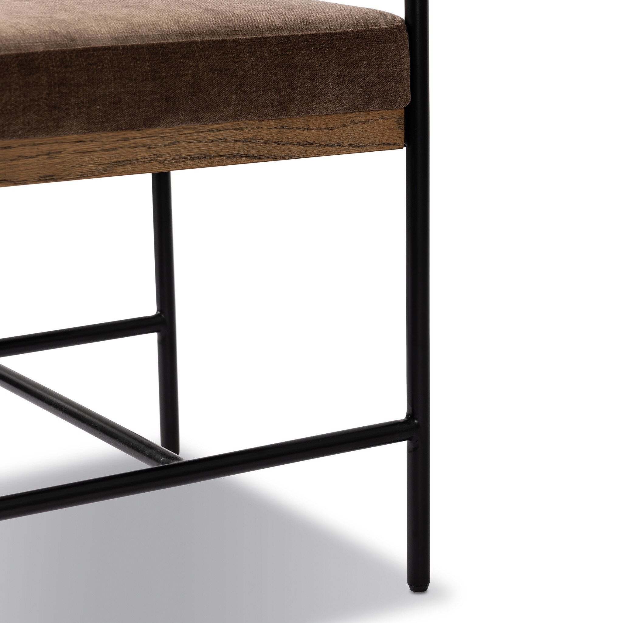 Four Hands Benton Dining Chair in Altair Mushroom on white background at Addison West.
