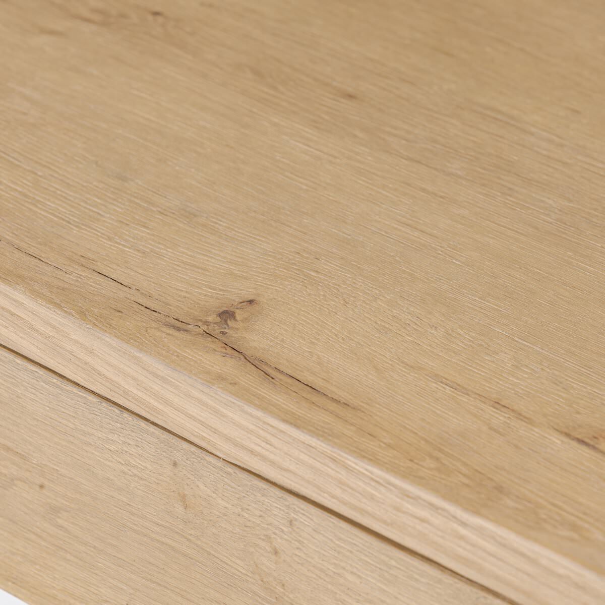 Close up of Four Hands Berke Desk in Aged Smoked Oak Veneer  at Addison West