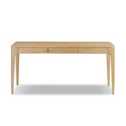 Four Hands Berke Desk in Aged Smoked Oak Veneer on a white background at Addison West
