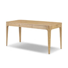 Four Hands Berke Desk in Aged Smoked Oak Veneer on a white background at Addison West