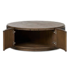 Four Hands Bertie Coffee Table Stained Saddle Brown Sungkai Veneer on white background at Addison West.