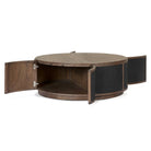Four Hands Bertie Coffee Table Stained Saddle Brown Sungkai Veneer on white background at Addison West.
