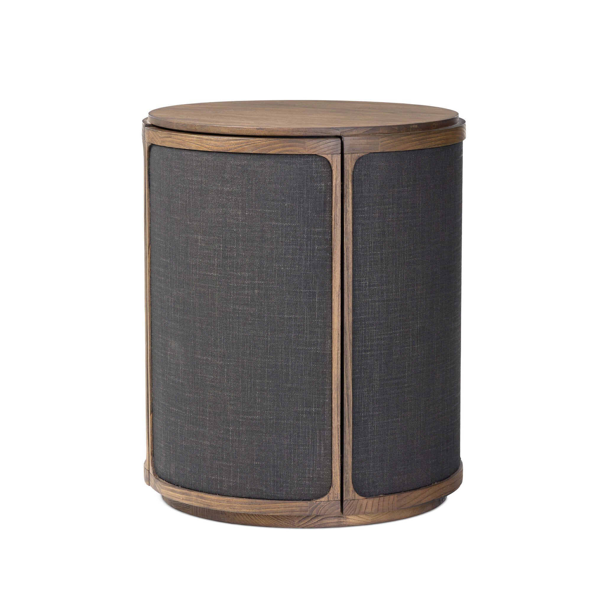Four Hands Bertie End Table in Stained Saddle Brown Sungkai Veneer on white background at Addison West.