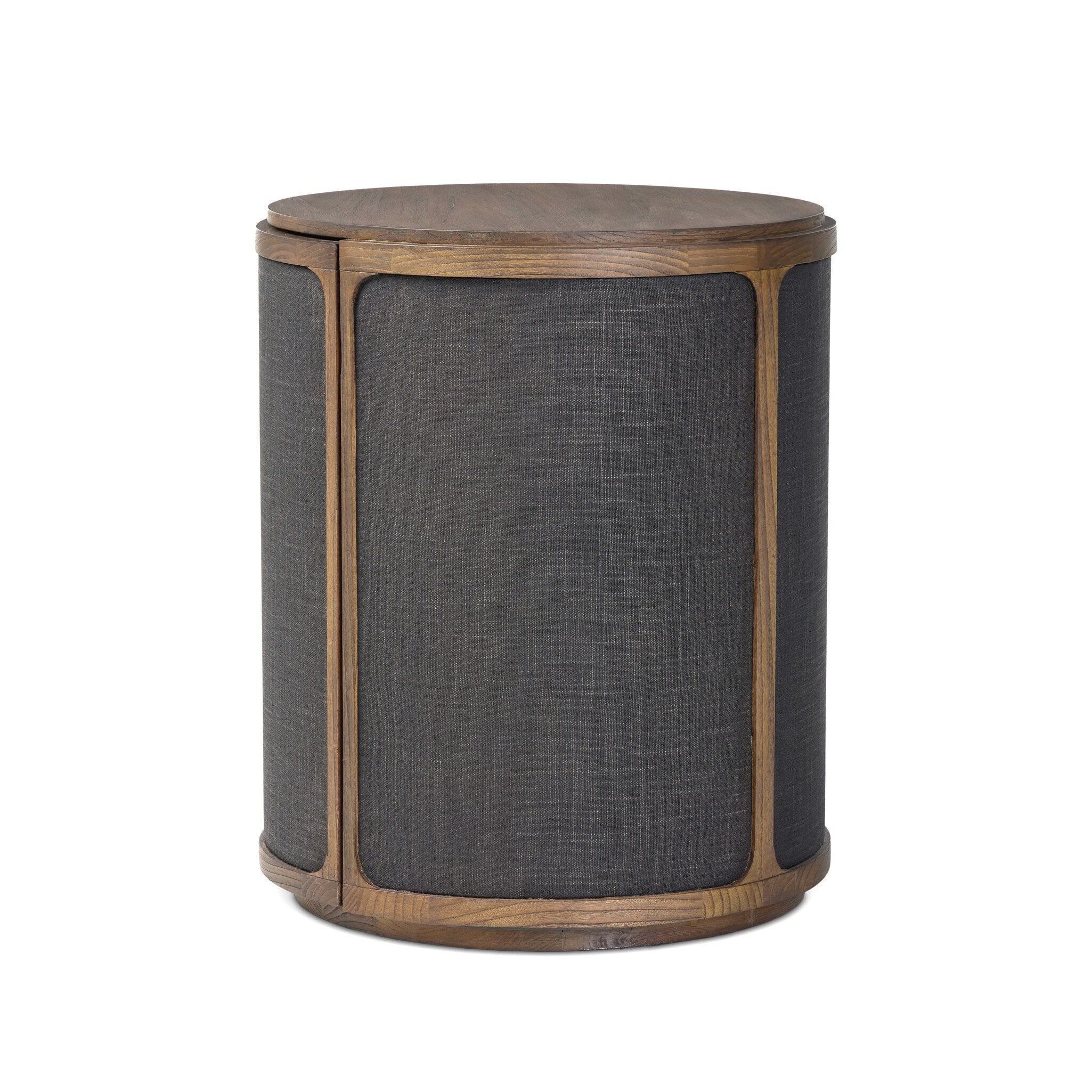 Four Hands Bertie End Table in Stained Saddle Brown Sungkai Veneer on white background at Addison West.