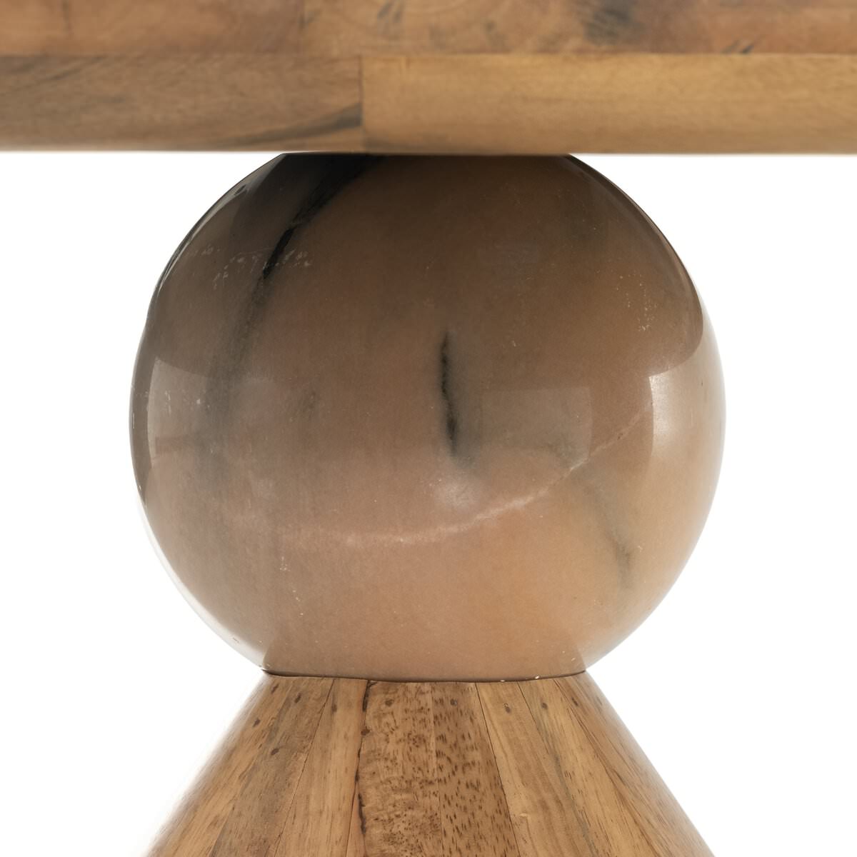 Four Hands Bibianna Round 60" Dining Table in Blush Marble on a white background
