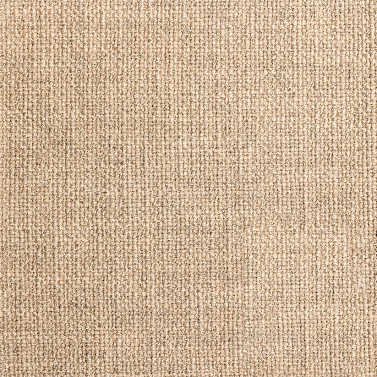 Close up of Four Hands Bilbury Oval Ottoman in Saxon Sand on a white background at Addison West