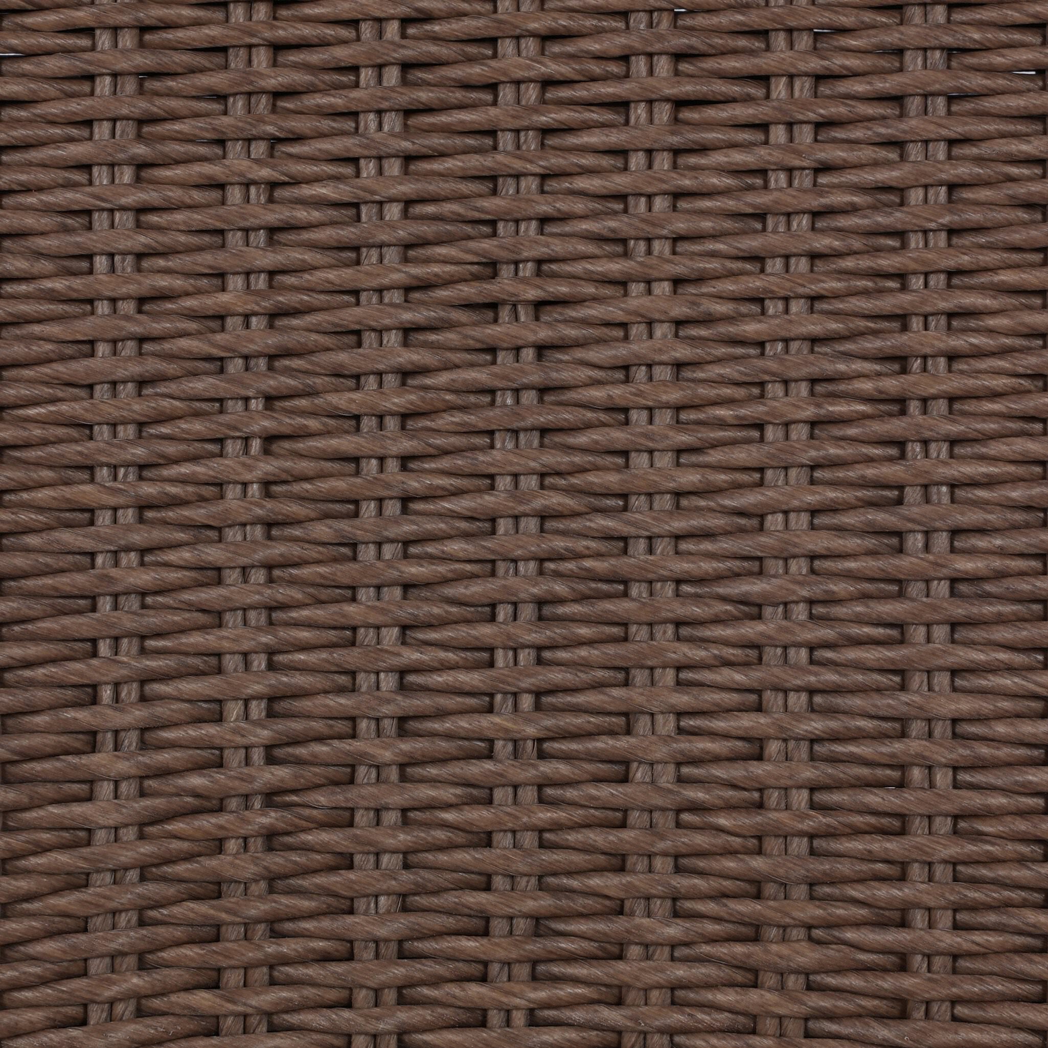 Close up of Four Hands Blaire Outdoor Swivel Chair in Tanned Weave on a white background at Addison West