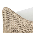 Close up of Four Hands Blaire Outdoor Swivel Chair in Vintage White on a white background at Addison West