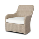 Four Hands Blaire Outdoor Swivel Chair in Vintage White on a white background at Addison West