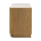 Side of Four Hands Boa Media Console in Sandy Mindi on a white background at Addison West