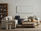 Four Hands Boone Small 3-Piece Sectional in Thames Cream in a neutral living room