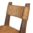 Close up of Four Hands Bovard Dining Chair in Stained Toasted Brown on a white background at Addison West