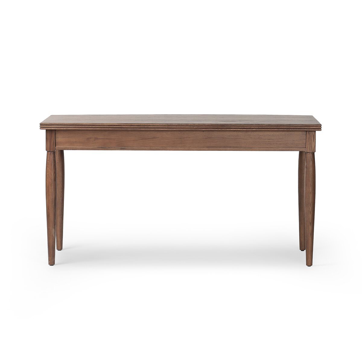 Back of Four Hands Bowfront Desk in Drifted Oak Veneer on a white background at Addison West
