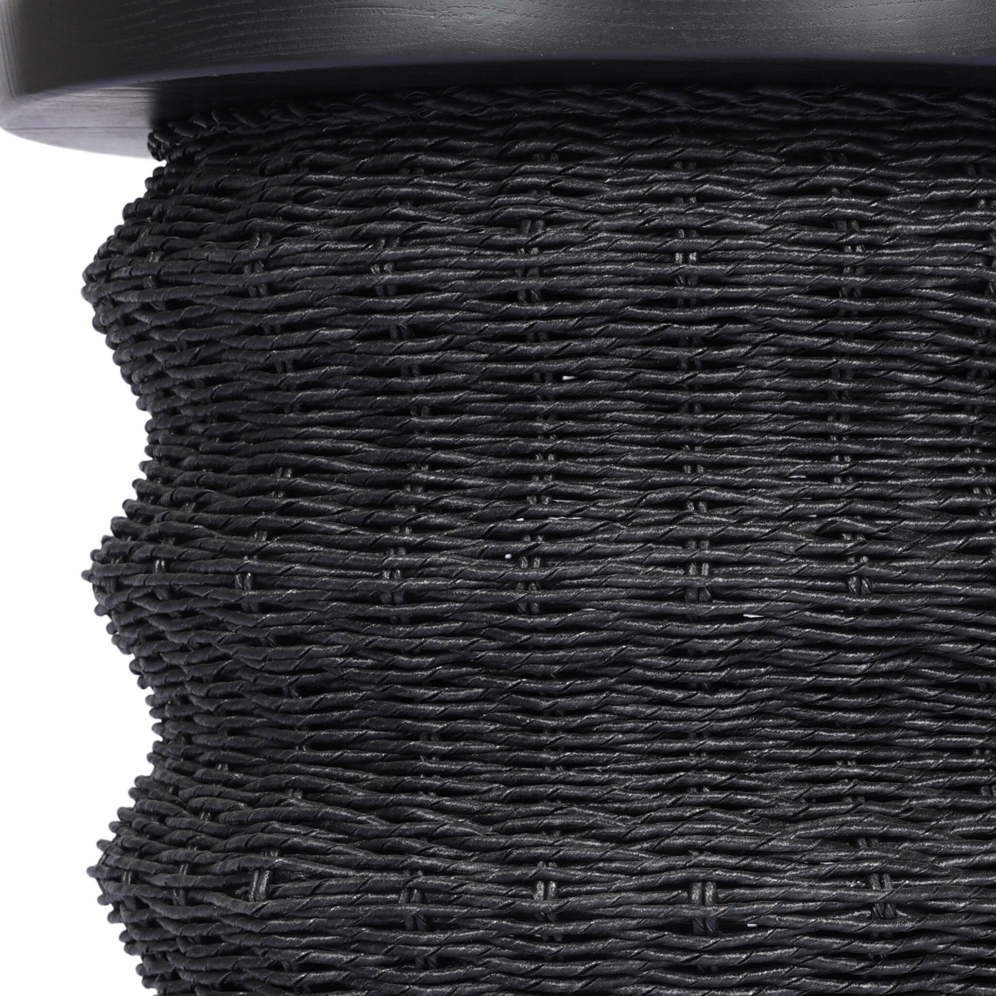 Four Hands Brailey End Table in Black Stained Sungkai on white background at Addison West.