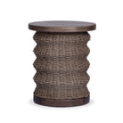 Four Hands Brailey End Table in Dark Brown Sungkai on white background at Addison West.