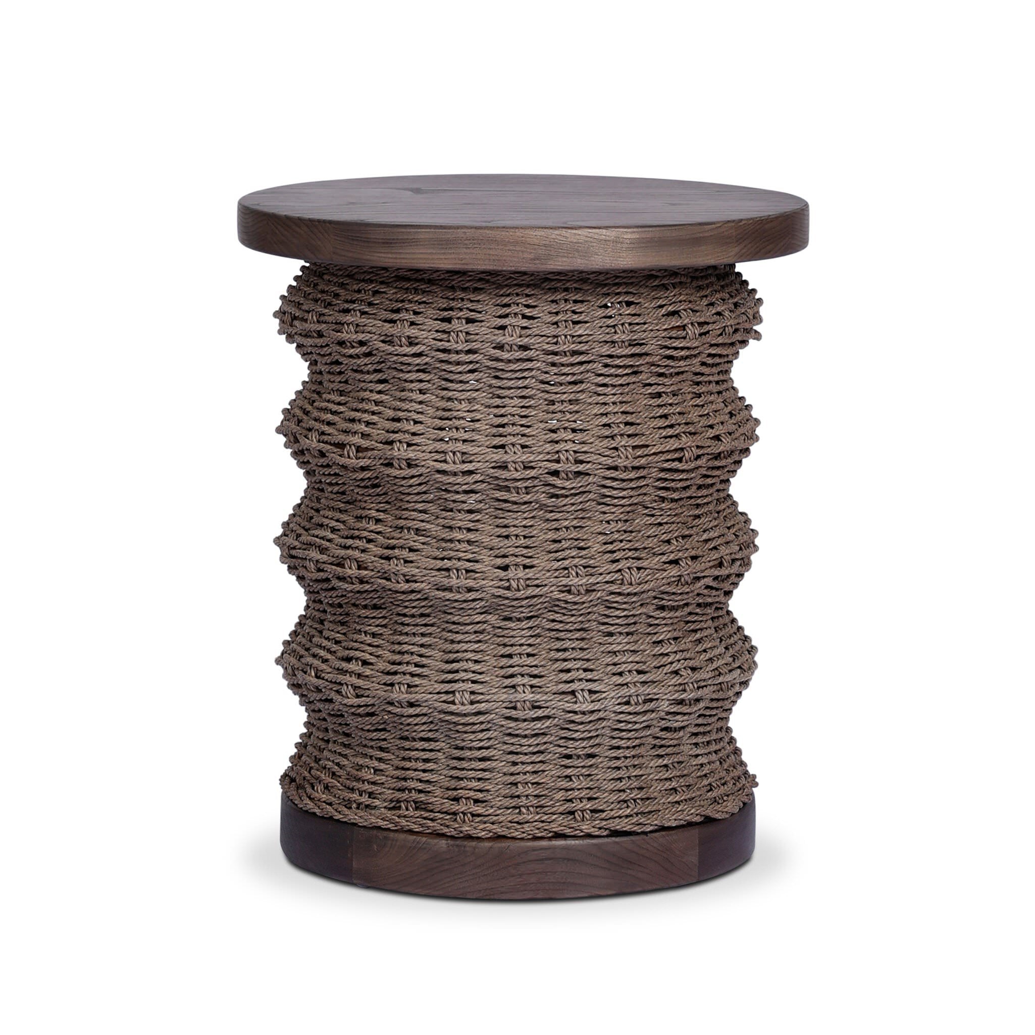 Four Hands Brailey End Table in Dark Brown Sungkai on white background at Addison West.