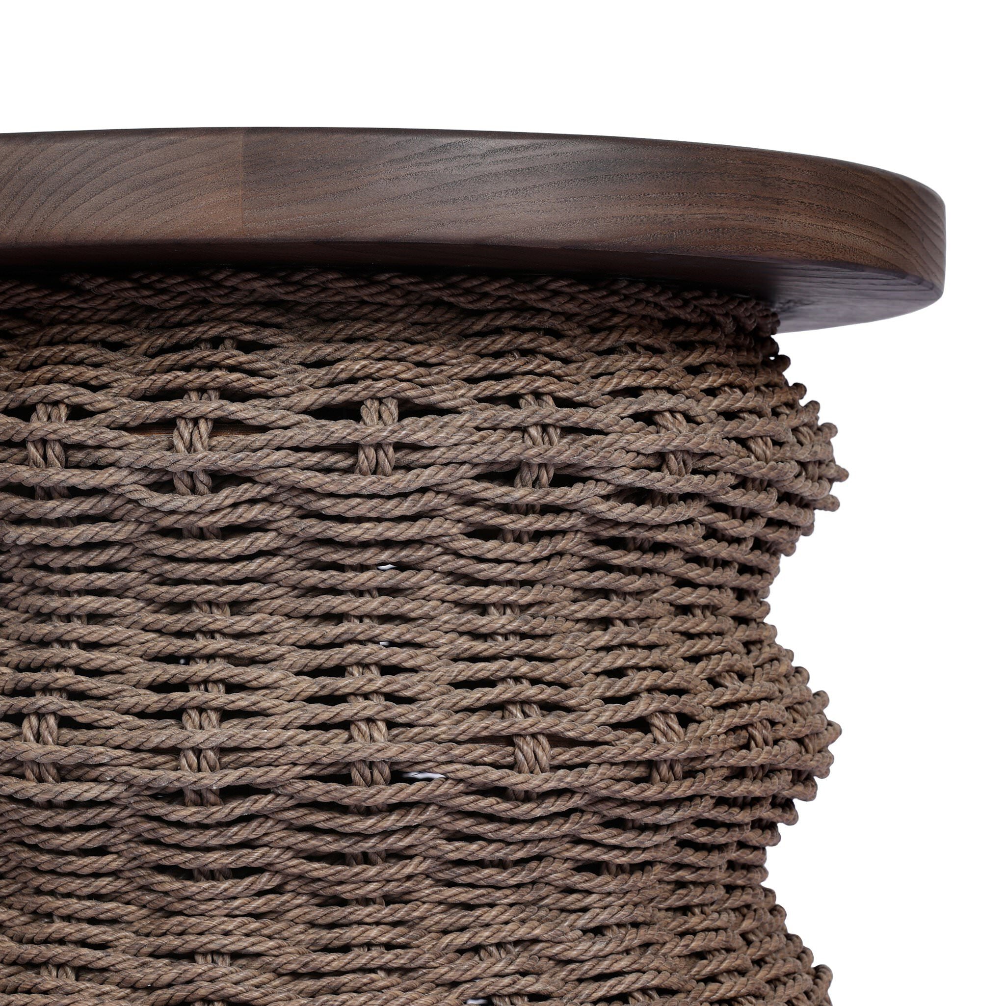 Four Hands Brailey End Table in Dark Brown Sungkai on white background at Addison West.