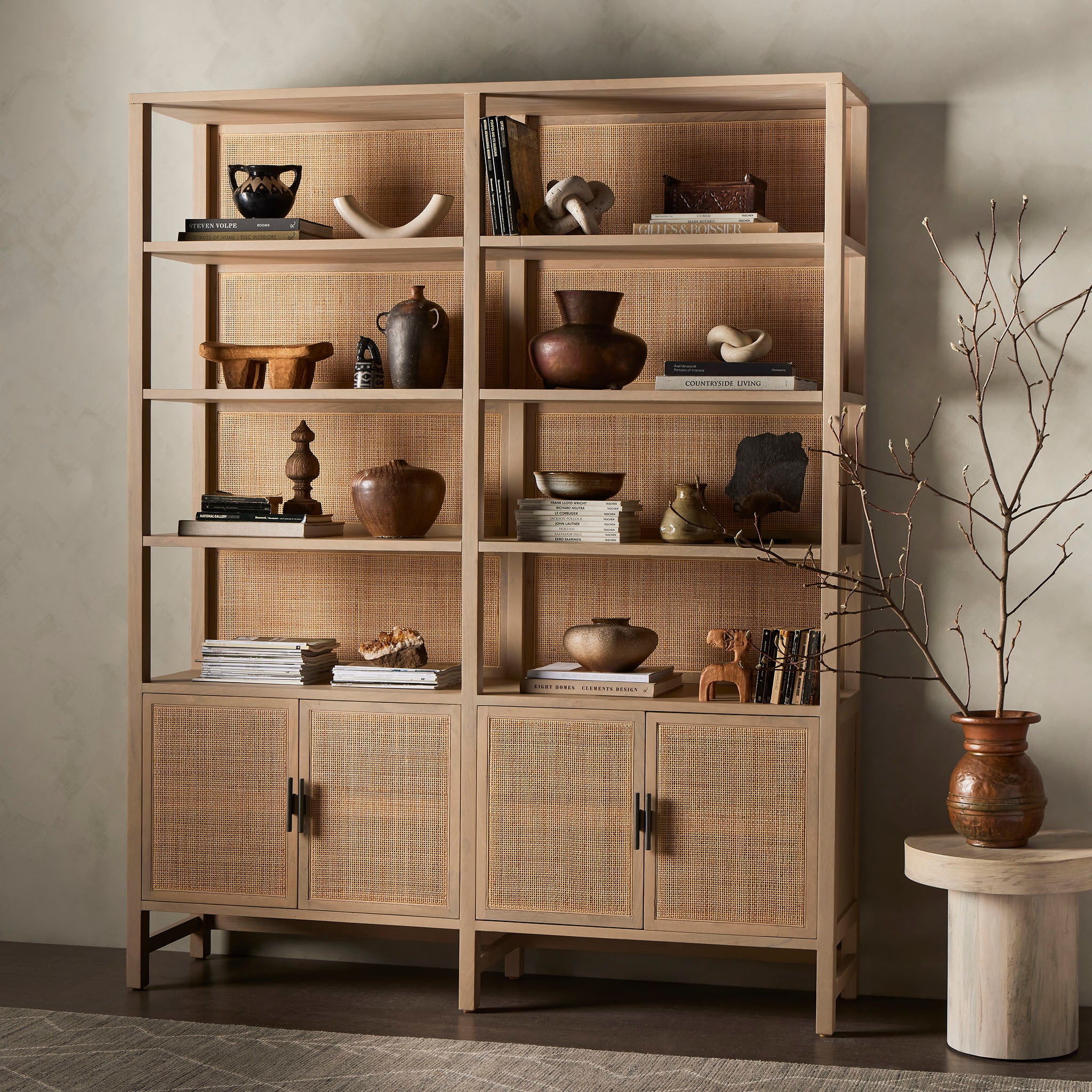Four Hands Caprice Wide Bookshelf - Natural Mango - Addison West 