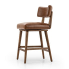 Four Hands Cardell Swivel Counter Stool in Sonoma Chestnut on a white background at Addison West