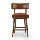 Four Hands Cardell Swivel Counter Stool in Sonoma Chestnut on a white background at Addison West