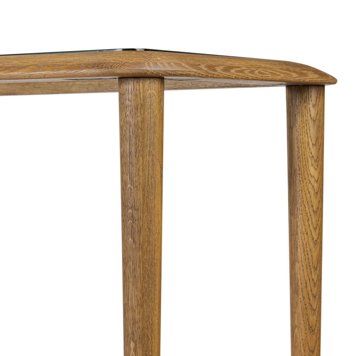 Close up of Four Hands Carmelo Console Table on a white background at Addison West