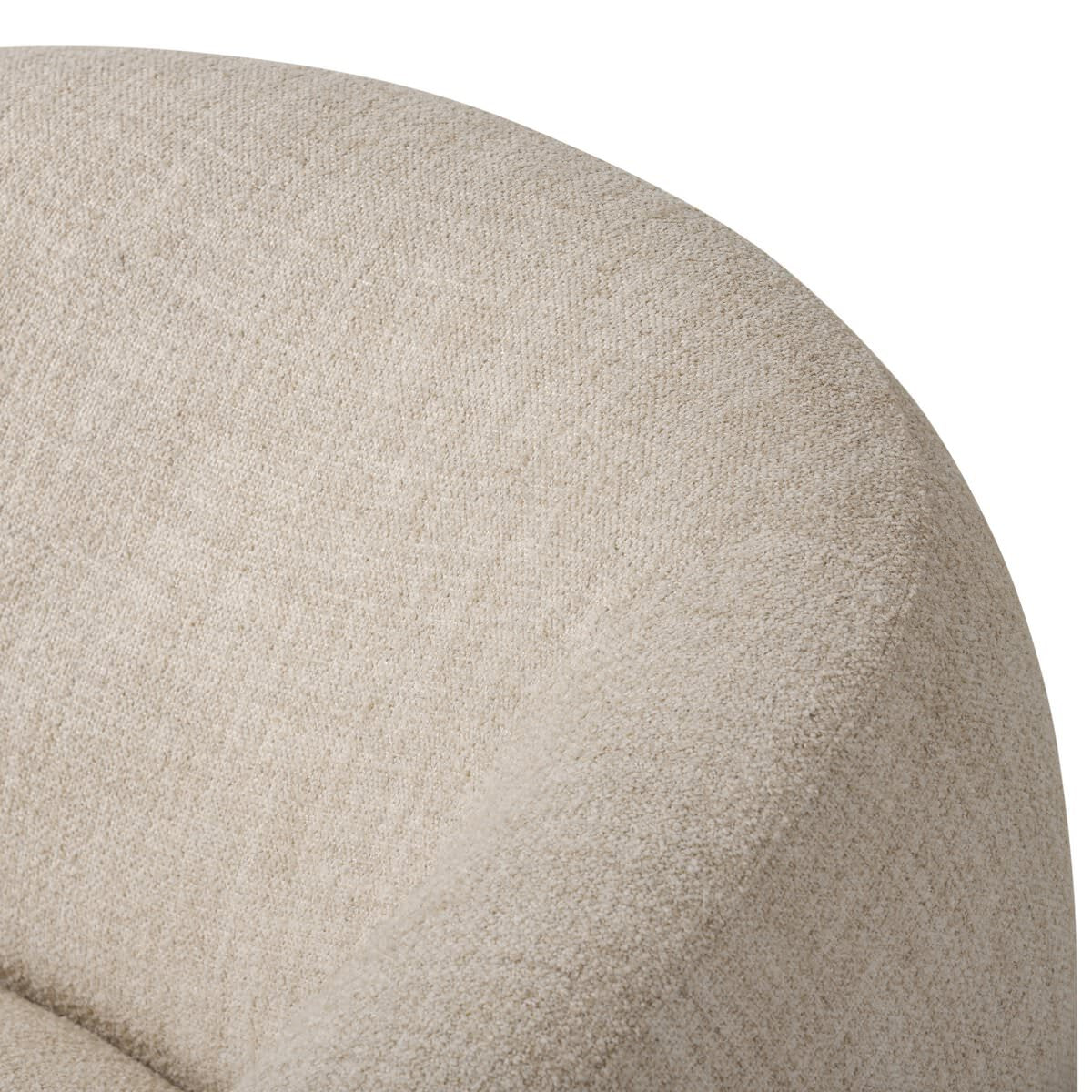 Close up of Four Hands Channing Swivel Chair in Yuma Cream on a white background at Addison West