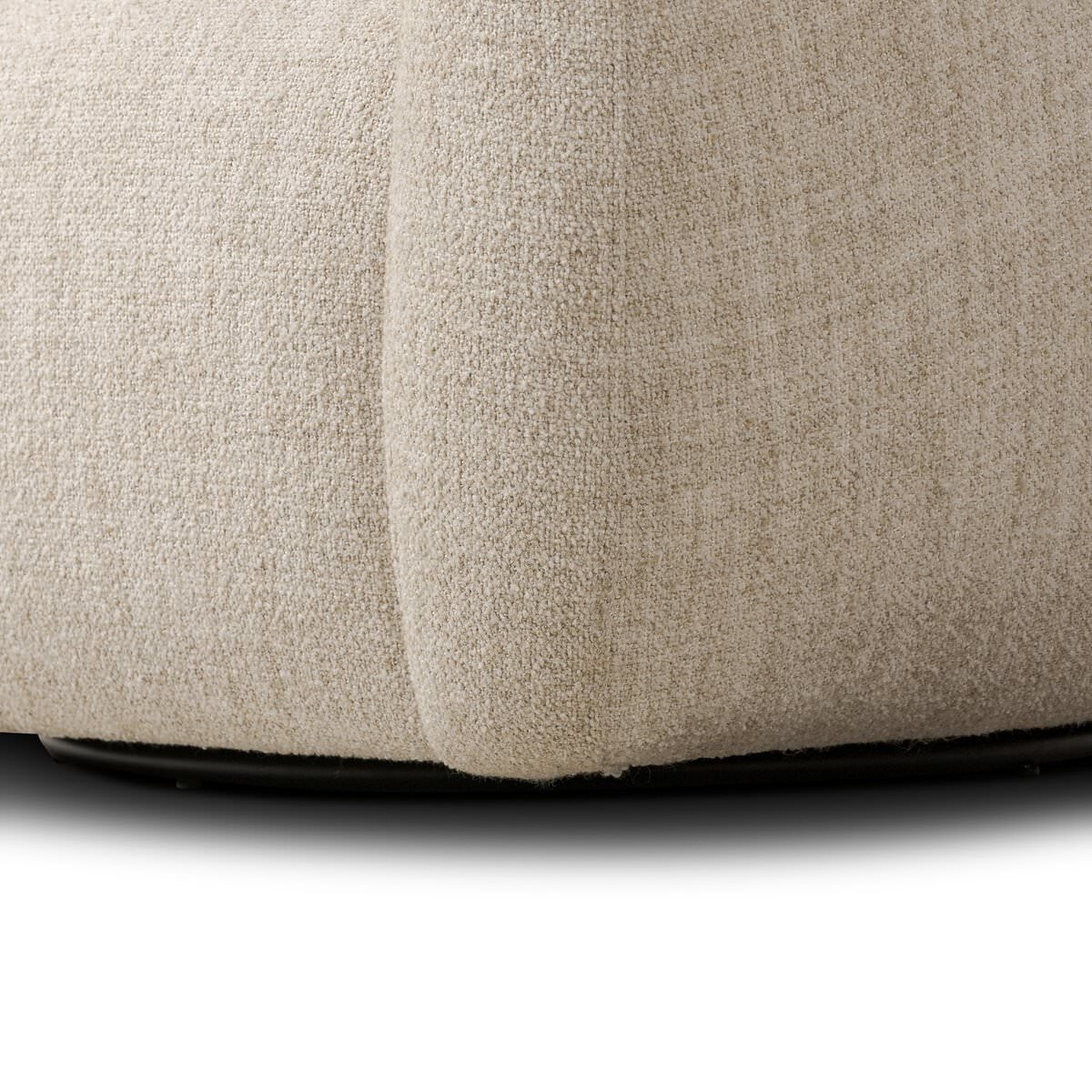 Close up of Four Hands Channing Swivel Chair in Yuma Cream on a white background at Addison West