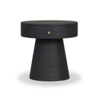 Four Hands Chiro Nightstand in Black Linen on white background at Addison West.