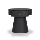 Four Hands Chiro Nightstand in Black Linen on white background at Addison West.