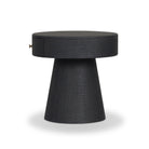 Four Hands Chiro Nightstand in Black Linen on white background at Addison West.